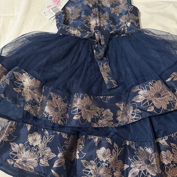 Bonnie Jean Navy and Gold Dress - Picture 5 of 6